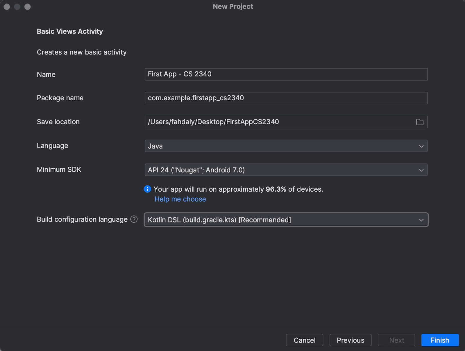 Naming the project