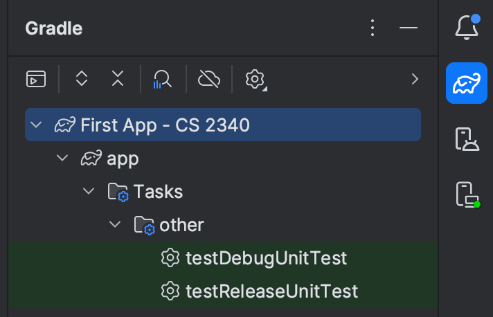 Gradle console