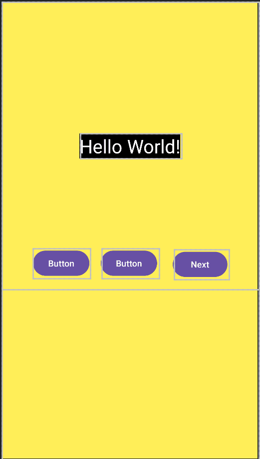 Place it below the TextView to the left of the Next button
