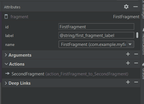 Actions section