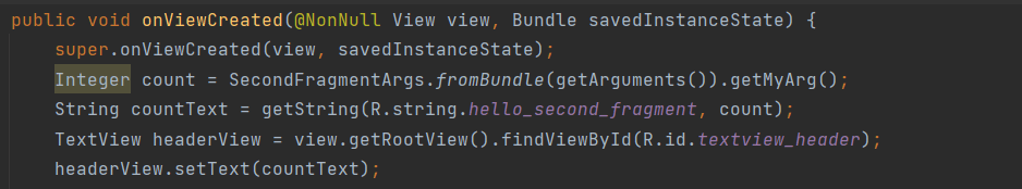 OnViewCreated method